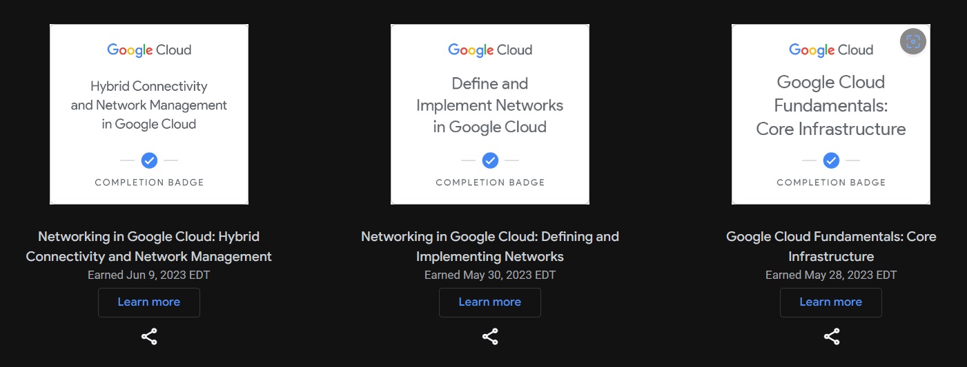 GCP Modules and Badges